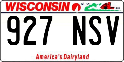 WI license plate 927NSV