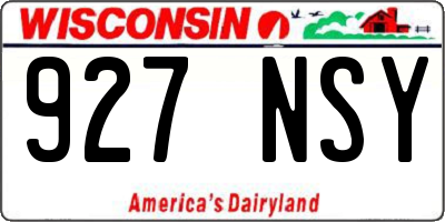 WI license plate 927NSY