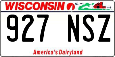 WI license plate 927NSZ