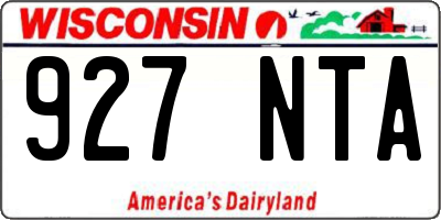 WI license plate 927NTA