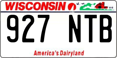 WI license plate 927NTB