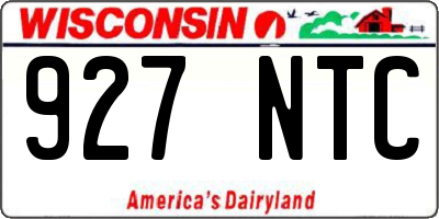 WI license plate 927NTC