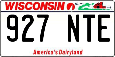 WI license plate 927NTE