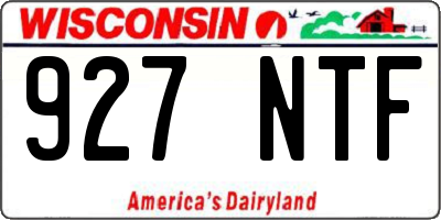 WI license plate 927NTF