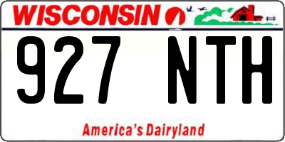 WI license plate 927NTH