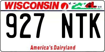 WI license plate 927NTK