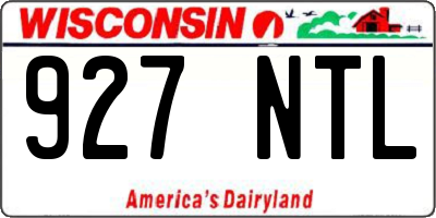 WI license plate 927NTL