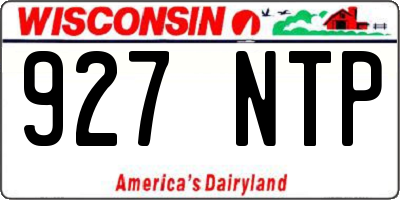 WI license plate 927NTP