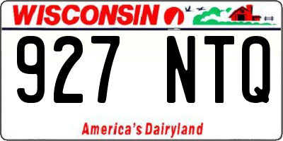 WI license plate 927NTQ