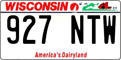 WI license plate 927NTW