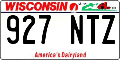 WI license plate 927NTZ