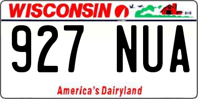 WI license plate 927NUA