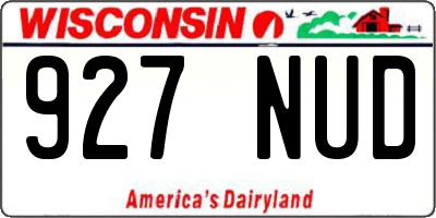 WI license plate 927NUD