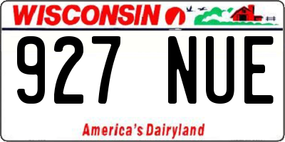 WI license plate 927NUE