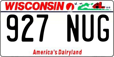 WI license plate 927NUG