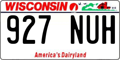 WI license plate 927NUH