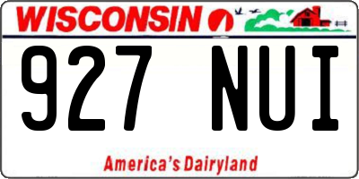 WI license plate 927NUI