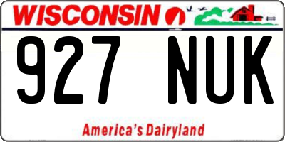WI license plate 927NUK