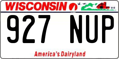 WI license plate 927NUP