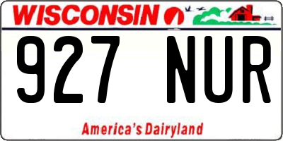 WI license plate 927NUR
