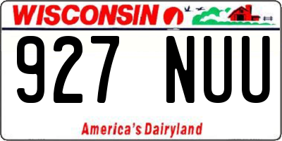WI license plate 927NUU