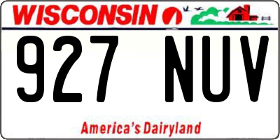 WI license plate 927NUV