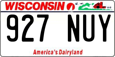 WI license plate 927NUY