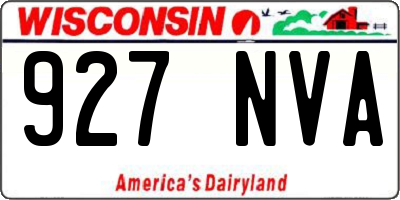 WI license plate 927NVA