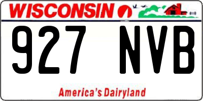 WI license plate 927NVB
