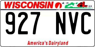 WI license plate 927NVC