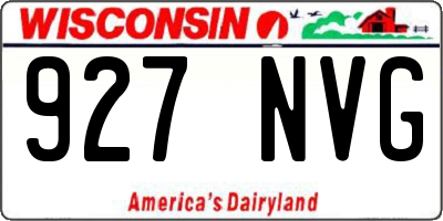 WI license plate 927NVG