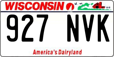 WI license plate 927NVK