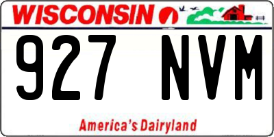 WI license plate 927NVM