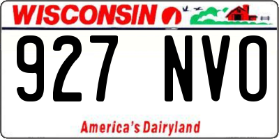 WI license plate 927NVO