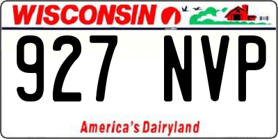 WI license plate 927NVP