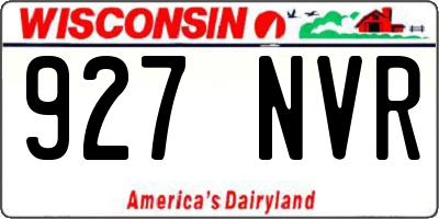 WI license plate 927NVR
