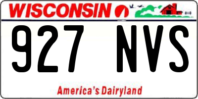 WI license plate 927NVS