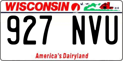 WI license plate 927NVU
