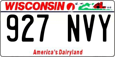 WI license plate 927NVY