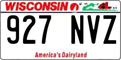 WI license plate 927NVZ
