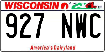 WI license plate 927NWC