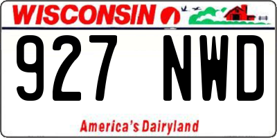 WI license plate 927NWD