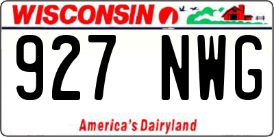 WI license plate 927NWG