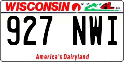 WI license plate 927NWI