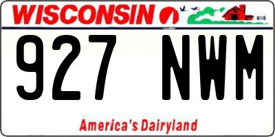 WI license plate 927NWM