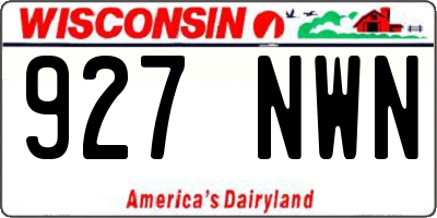 WI license plate 927NWN