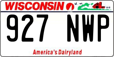 WI license plate 927NWP