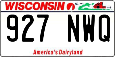 WI license plate 927NWQ
