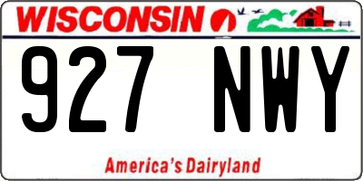 WI license plate 927NWY
