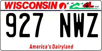 WI license plate 927NWZ